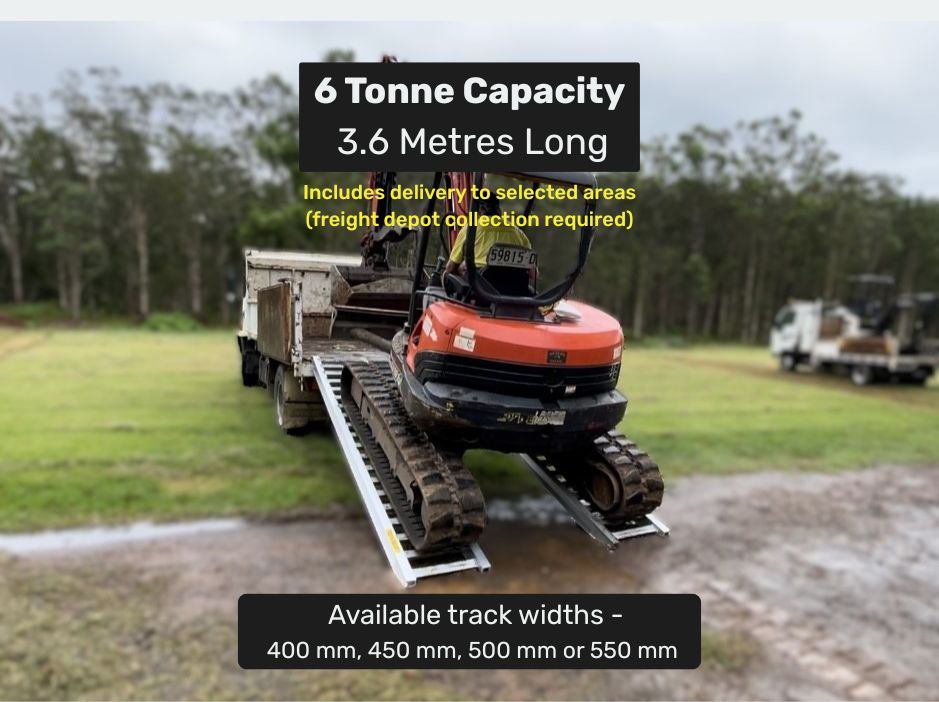 6 Tonne Capacity - 3.6 metres long Aluminium loading ramps
