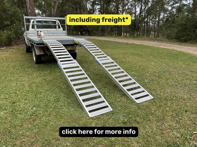 3.5 metres long - folding mower ramps - 600 kg capacity - from $1220 inc GST Whipps Ramps 3.5 metres long curved folding aluminium loading ramps for loading zero turn, ride-on and lawn tractors
