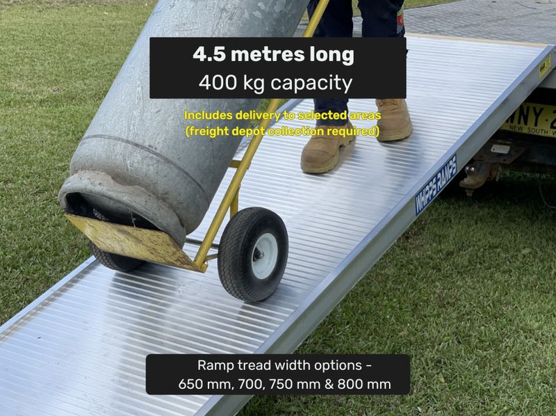 4.5 metres long Aluminium access Removalist walk board loading ramp
