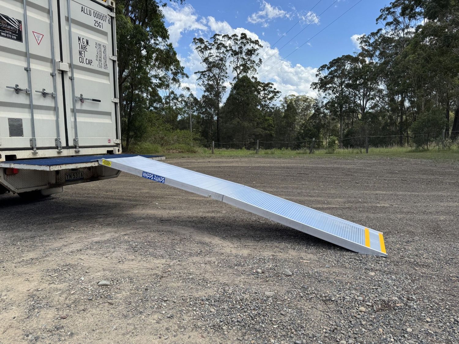 Removalists Ramp - pin together - 3.5 metres long - 500 kg capacity Whipps Ramps 3.5 metres long aluminium removalists furniture loading walk ramp