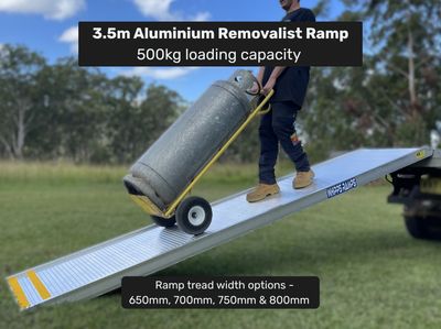 3.5m Aluminium Removalist Ramp – 500kg Capacity | Furniture, Equipment & Walk Access - Prices from $1620 inc GST 3.5m Aluminium Removalist Ramp – 500kg Capacity | Furniture, Equipment & Walk Access - Prices from $1620 inc GST