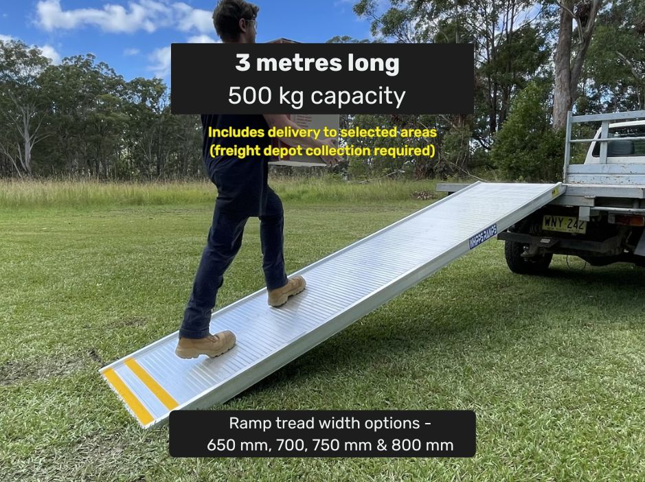 Removalists Ramp - 3 metres long - 500 kg capacity Removalist walk board aluminium access loading ramp 3 metres long