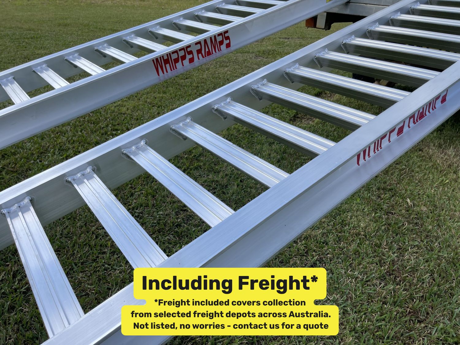 Whipps Ramps 7.5 Tonne Capacity - 3.3
 metres long Aluminium Machinery Loading Ramps