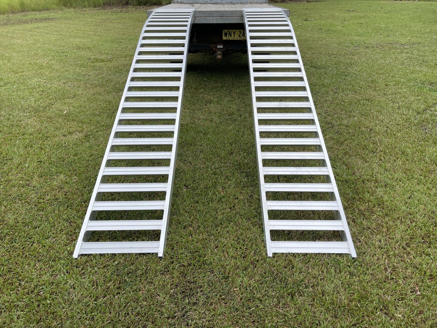 3.5 metres long aluminium non-folding mower ramps - 1.5 tonne capacity - from $1480 inc GST 3.5 metres long aluminium non-folding mower ramps - 1.5 tonne capacity - from $1480 inc GST