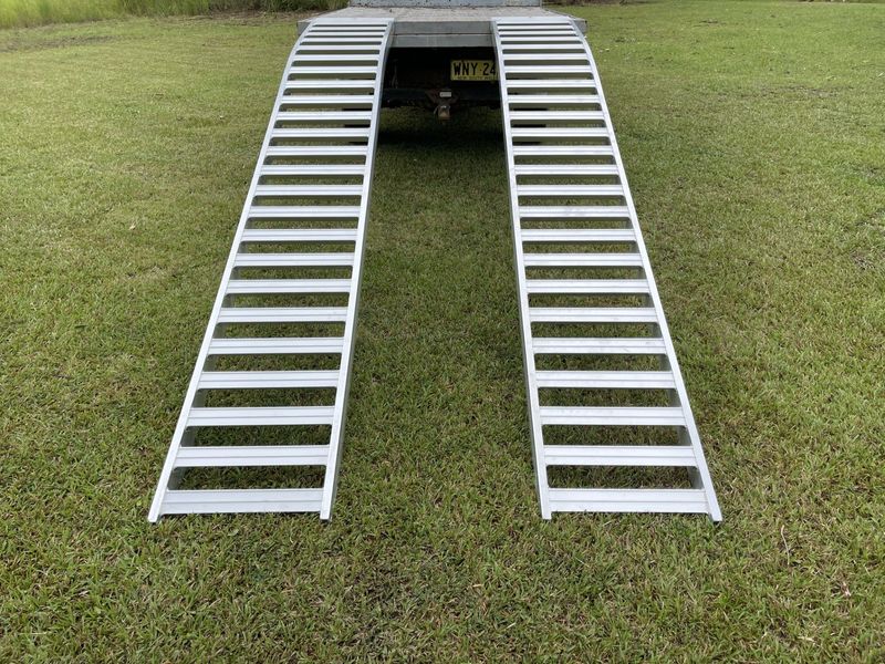 3.5 metres long aluminium non-folding mower ramps - 1.5 tonne capacity - from $1480 inc GST 3.5 metres long aluminium non-folding mower ramps - 1.5 tonne capacity - from $1480 inc GST