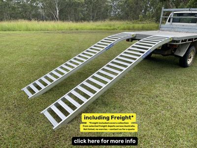 3.5 metres long - nf mower ramps - 1.5 tonne capacity - from $1480 inc GST Whipps Ramps Heavy duty aluminium curved mower ramps
