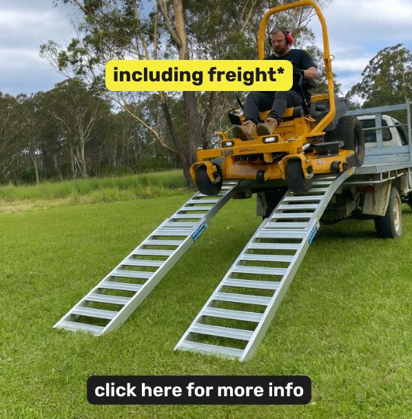 Whipps Ramps - Aluminium Curved mower loading ramps 3 metres long