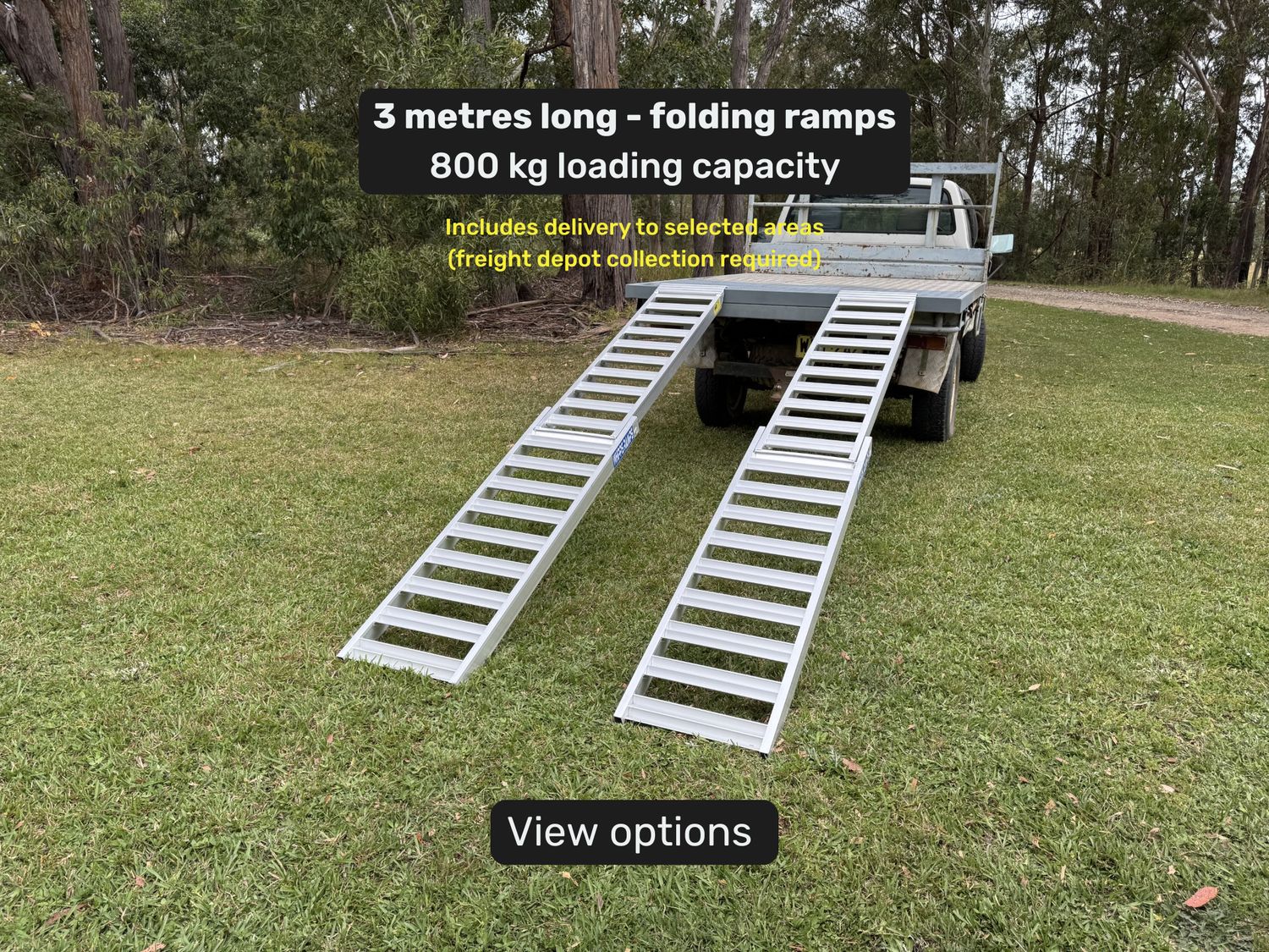 3 metres long - folding loading ramps 800 kg loading capacity