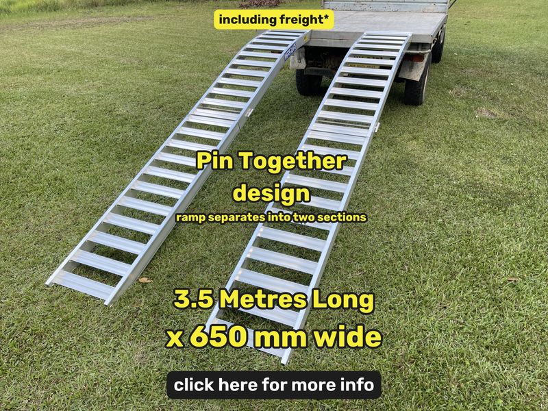 Whipps 3.5 metre mower loading ramps pin together