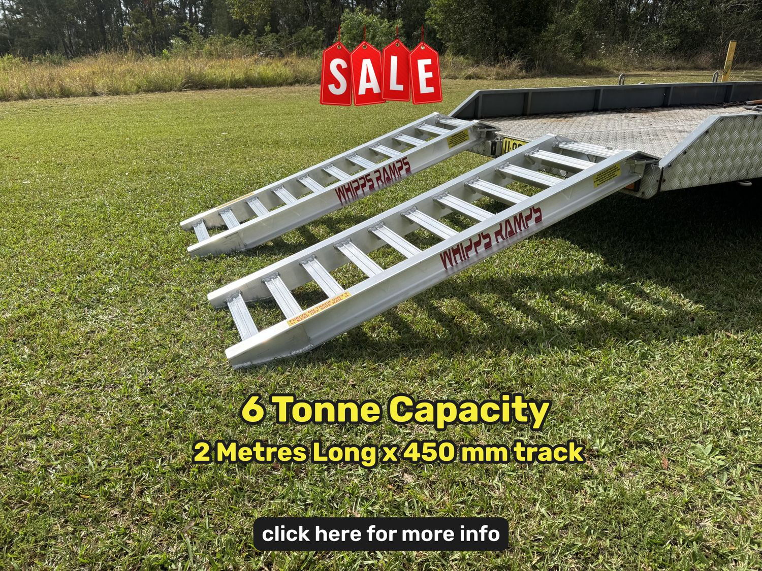 2 metres 6 tonne capacity aluminium loading ramps