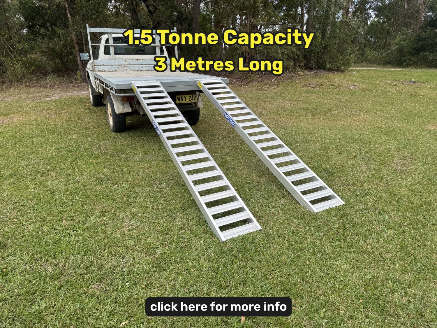 3 metres long heavy duty aluminium side by side loading ramps