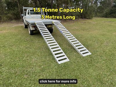 3 metres long heavy duty aluminium side by side loading ramps