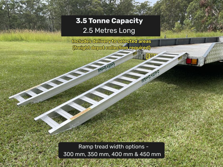 2.5 metres long - 3.5 tonne capacity -from $1750 inc freight* 3.5 tonne capacity loading ramps 2.5 metres long