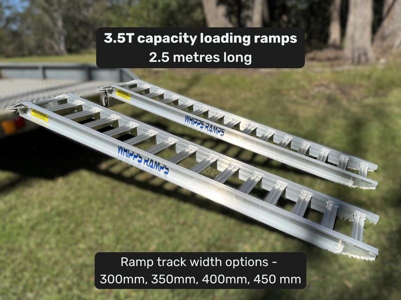 3.5 tonne loading ramps - 2.5m Aluminium Excavator & Machinery Ramps - Prices from $1550 inc GST 3.5 tonne loading ramps - 2.5m Aluminium Excavator & Machinery Ramps - Prices from $1550 inc GST