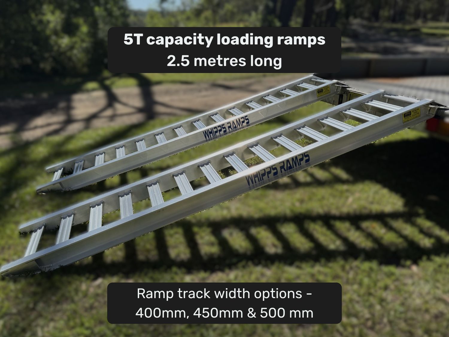 5 Tonne Loading Ramps – 2.5m Aluminium Excavator & Machinery Ramps - Prices from $1800 inc GST 5 Tonne Loading Ramps – 2.5m Aluminium Excavator & Machinery Ramps - Prices from $1800 inc GST
