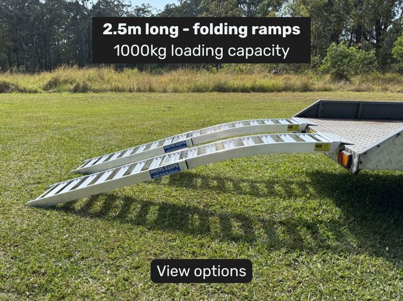 2.5m Aluminium Folding Zero turn Ride on Mower Loading Ramps – 1000kg Capacity - Prices from $790 inc GST
