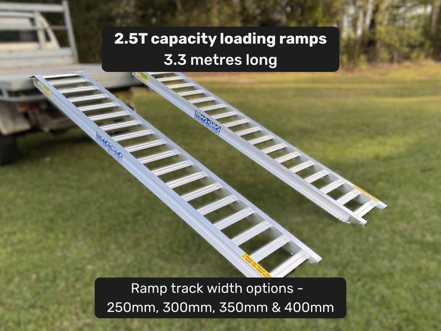 2.5 tonne loading ramps - 3.3m Aluminium Excavator & Machinery Ramps - Prices from $1340 inc GST