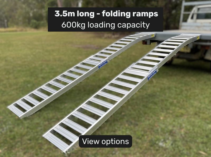 3.5m Aluminium Folding Zero turn Ride on Mower Loading Ramps – 600 kg Capacity - Prices from $1020 inc GST