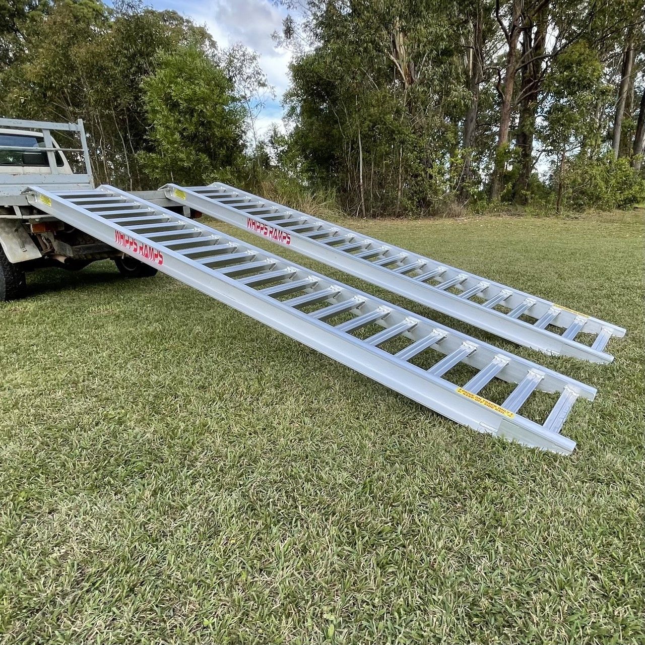 7.5 Tonne Loading Ramps – 4.1m Aluminium Excavator & Machinery Ramps - Prices from $3850 inc GST Whipps Ramps 6 Tonne Capacity - 4.1 metres long Aluminium Machinery Loading Ramps