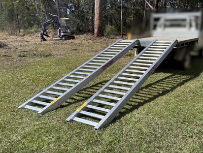 7.5 Tonne Loading Ramps – 3.6m Aluminium Excavator & Machinery Ramps - Prices from $3250 inc GST 7.5 Tonne Loading Ramps – 3.6m Aluminium Excavator & Machinery Ramps - Prices from $3250 inc GST