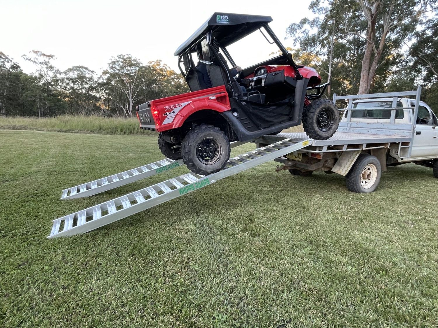 3.5m Aluminium Folding Quad bike ATV Loading Ramps – 1.5T Capacity - Prices from $1220 inc GST 3.5m Aluminium Folding Quad bike ATV Loading Ramps – 1.5T Capacity - Prices from $1220 inc GST
