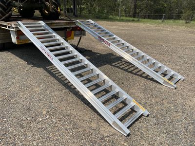 7.5 Tonne Loading Ramps – 3.3m Aluminium Excavator & Machinery Ramps - Prices from $3050 inc GST 7.5 Tonne Loading Ramps – 3.3m Aluminium Excavator & Machinery Ramps - Prices from $3050 inc GST
