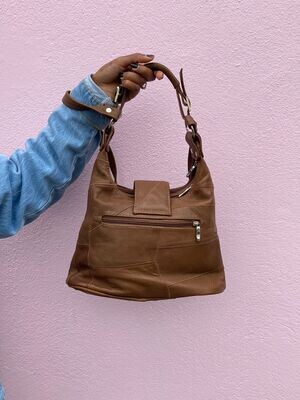 Natural leather bag brown/small