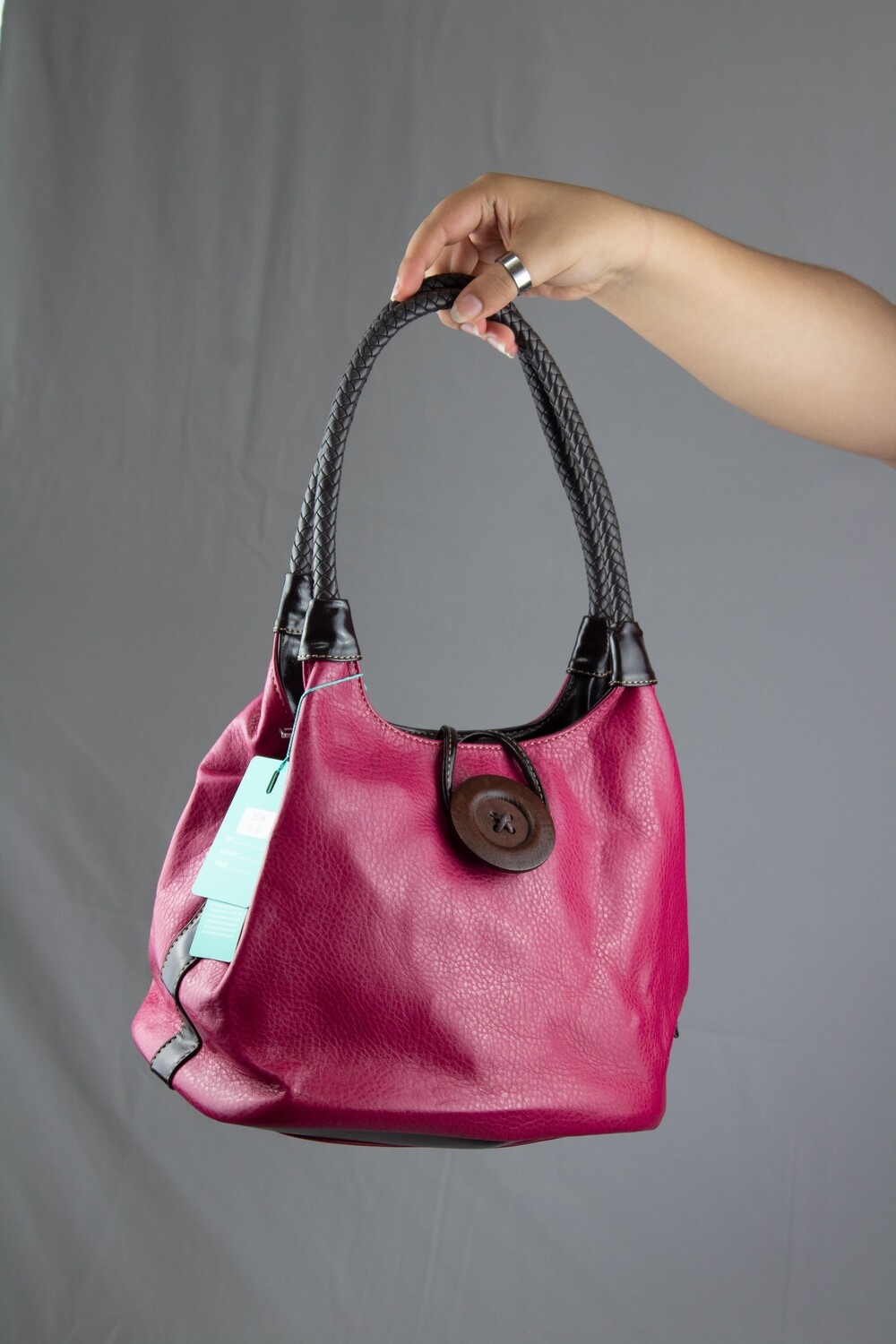 Leather bag  with botton
