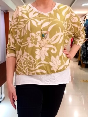 Patterned layer top with necklace