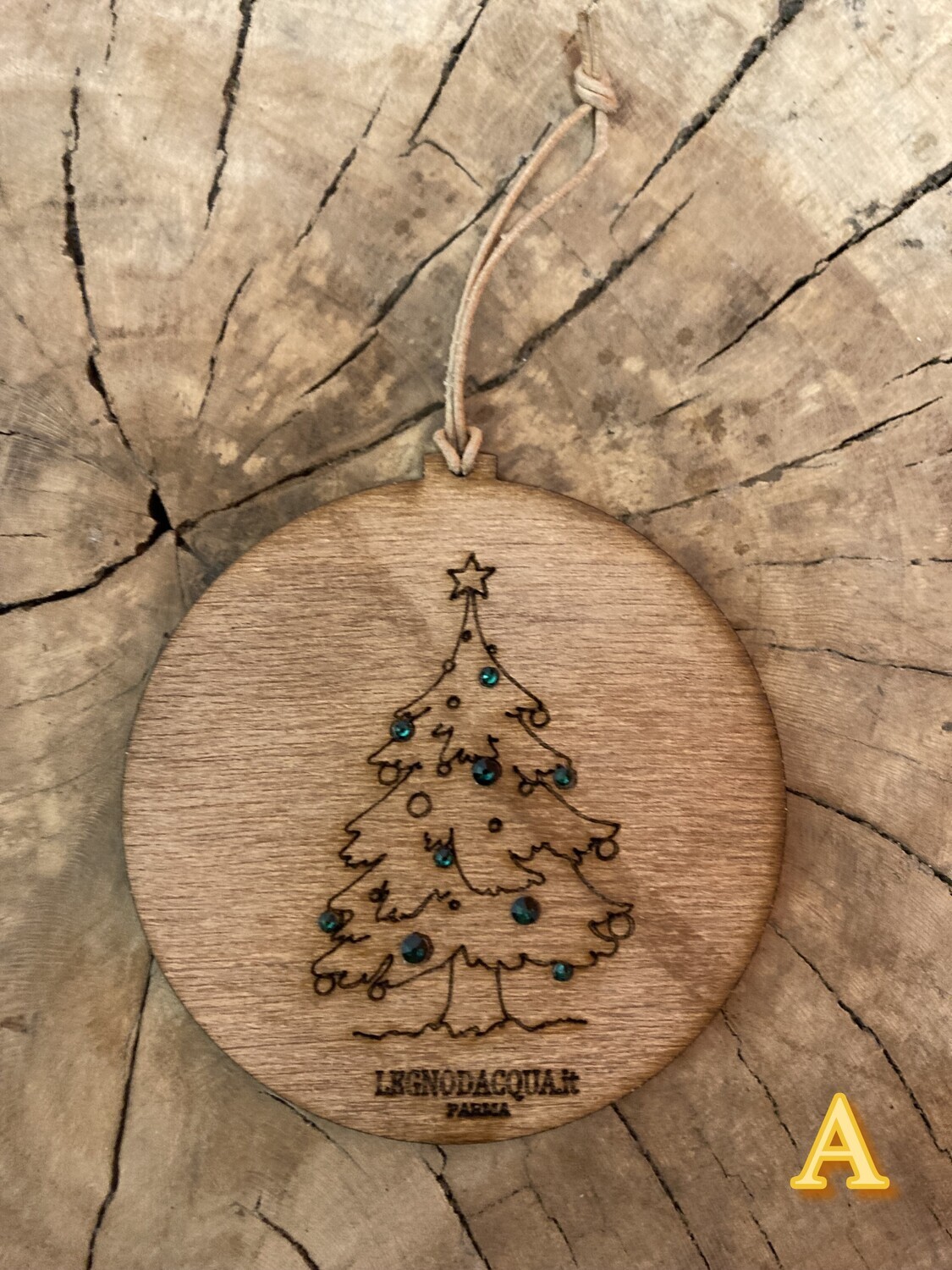 DECORAZIONE CARTOLINA NATALIZIA IN LEGNO DI RECUPERO