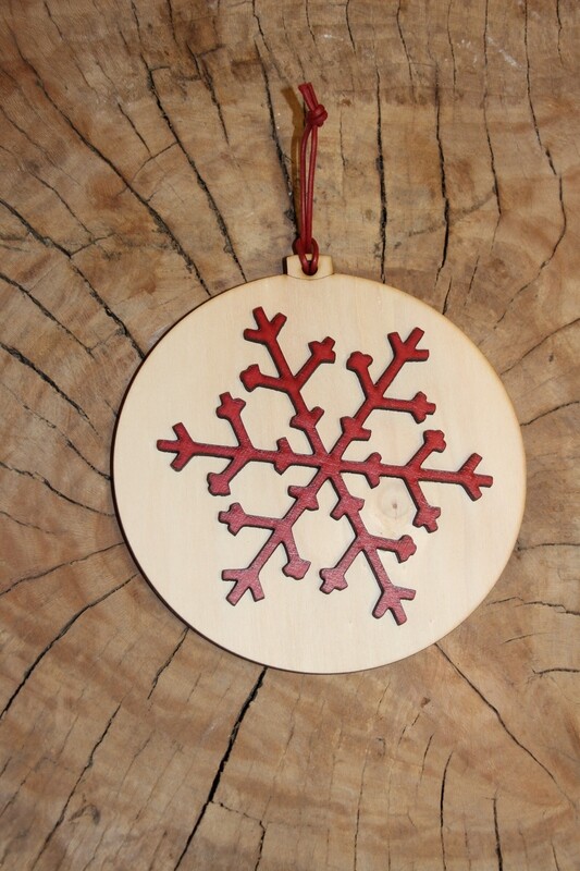 DECORAZIONE NATALIZIA "CAVALLINO A DONDOLO E FIOCCO DI NEVE”