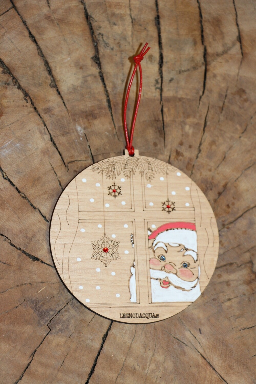 DECORAZIONE CARTOLINA &quot;BABBO NATALE ALLA FINESTRA&quot;