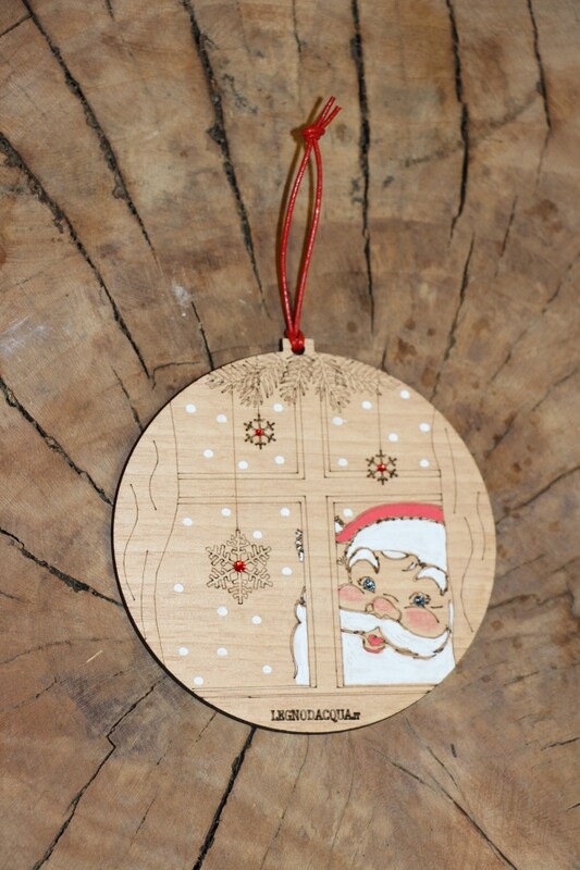 DECORAZIONE CARTOLINA &quot;BABBO NATALE ALLA FINESTRA&quot;