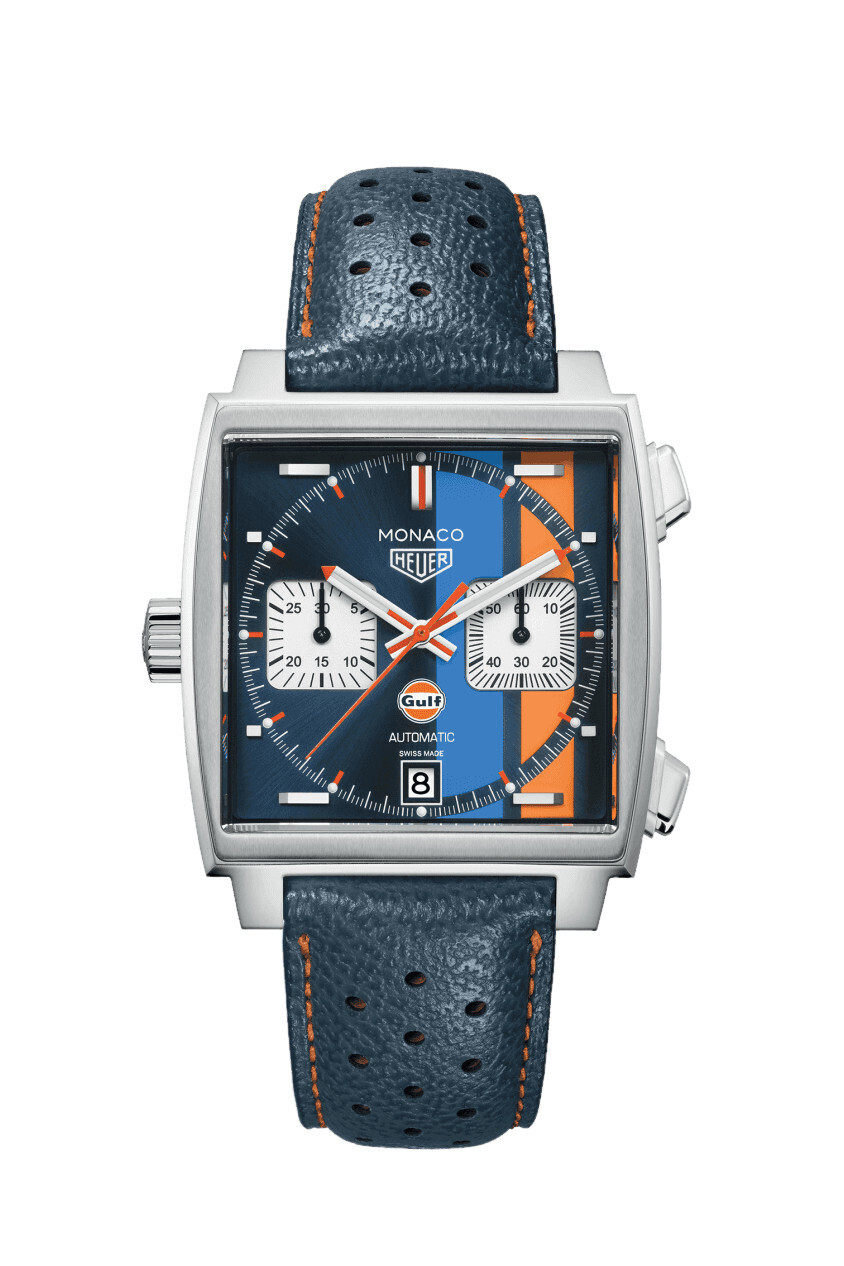 Tag Heuer Monaco Calibre 11 Gulf 39 mm Blu Pelle CAW211R.FC6401