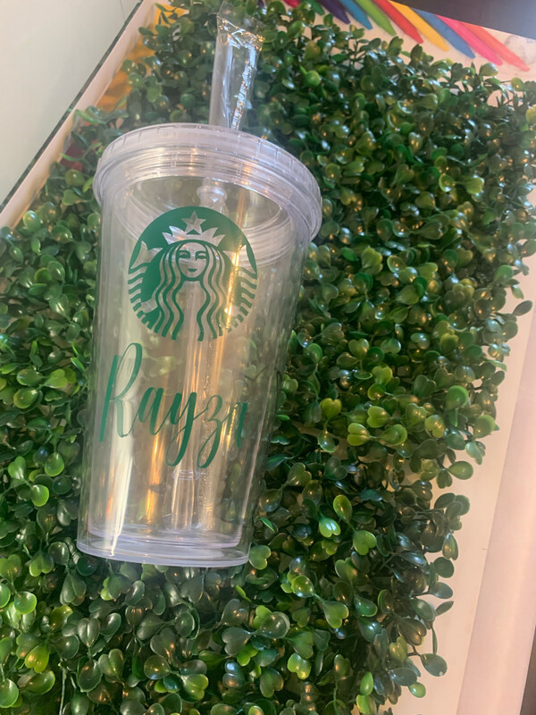 18oz. Plastic Tumbler with Straw