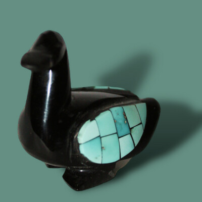 PATO OBSIDIANA CON TURQUESA