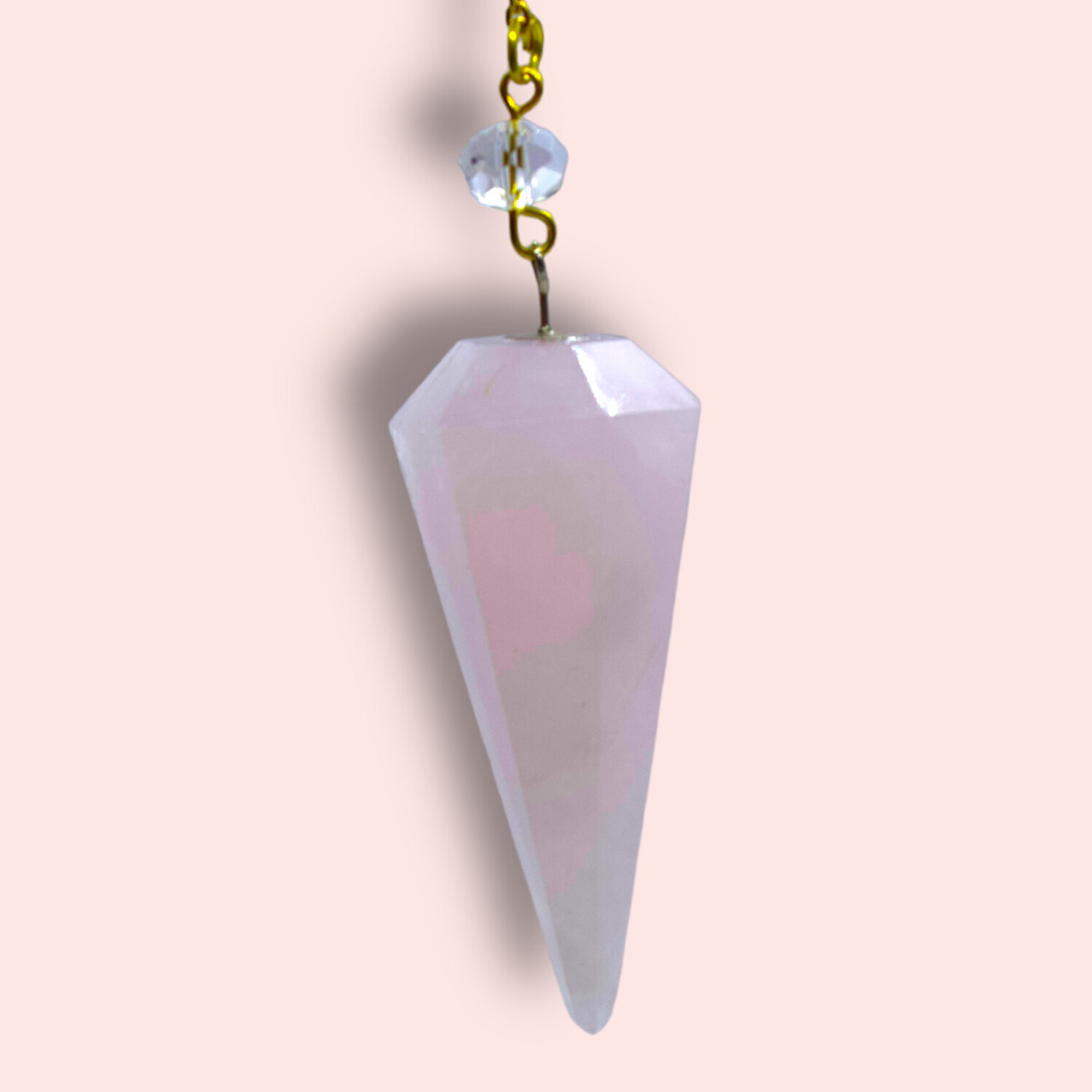 PENDULO DE CUARZO ROSA