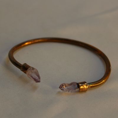 PULSERA COBRE PUNTA AMATISTA