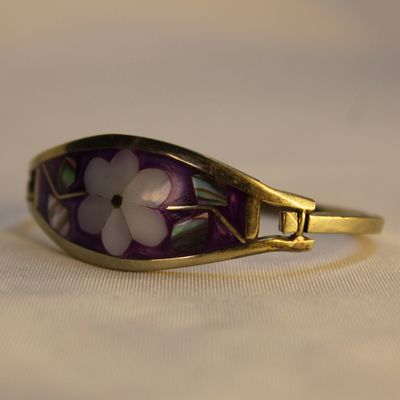 PULSERA MORADA  CONCHA DE ABULON
