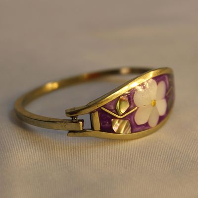 PULSERA MORADA  CONCHA DE ABULON