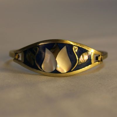 PULSERA AZUL  CONCHA DE ABULON