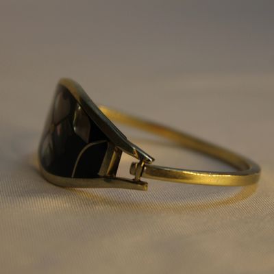 PULSERA NEGRA CONCHA DE ABULON