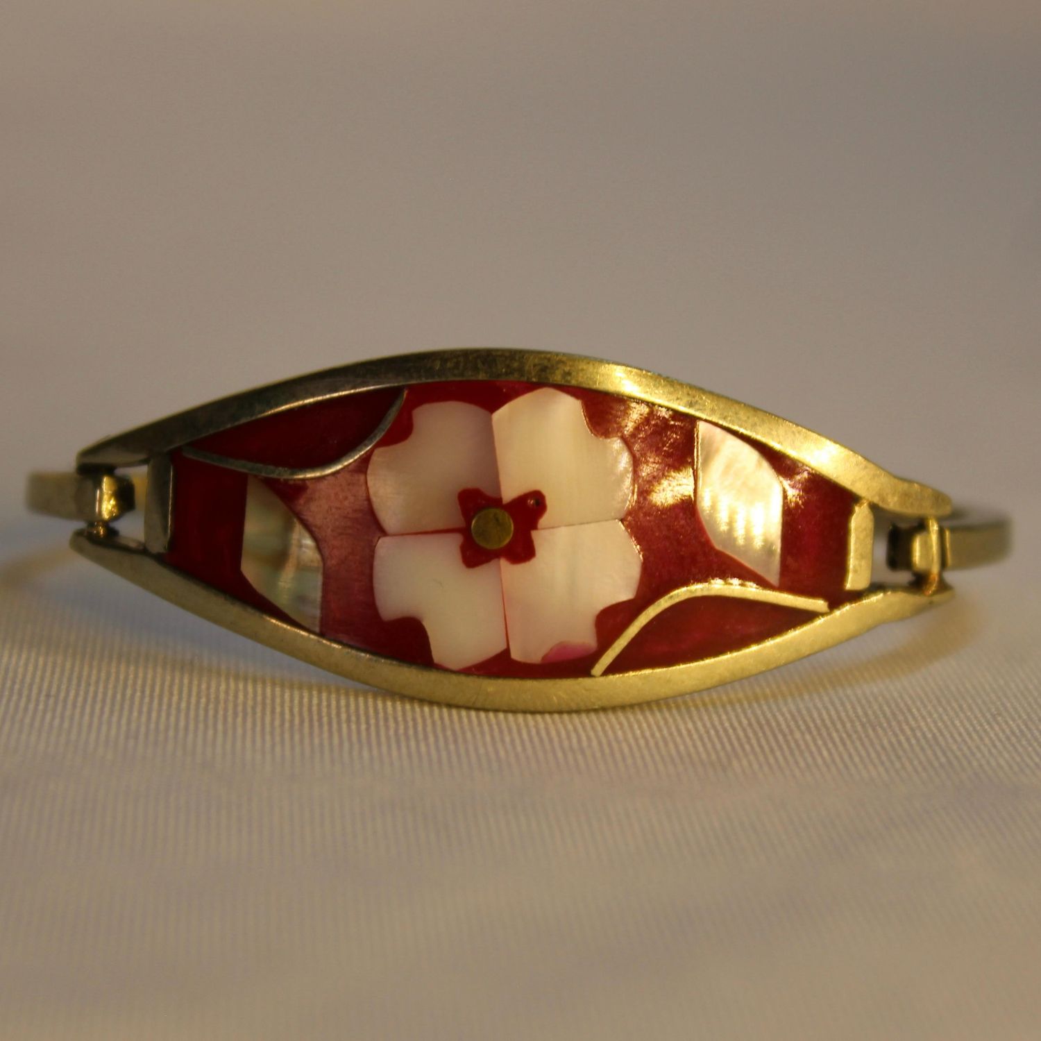 PULSERA ROJA CONCHA DE ABULON