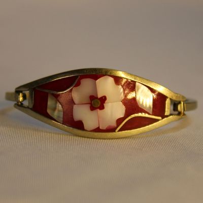PULSERA ROJA CONCHA DE ABULON