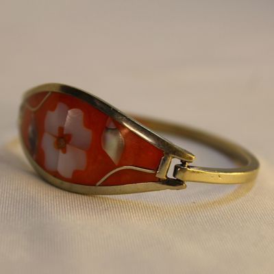PULSERA  NARANJA CONCHA DE ABULON