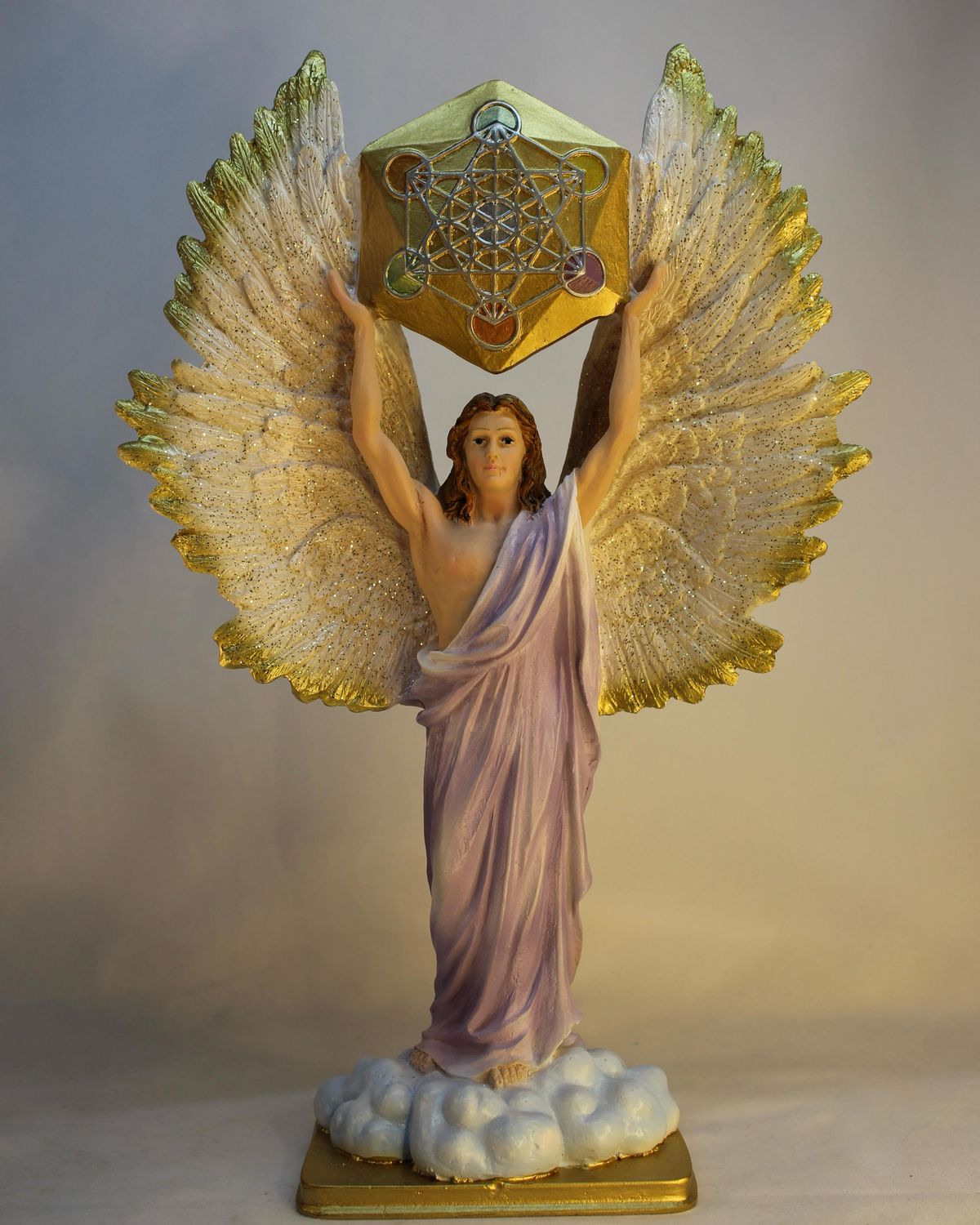 ARCANGEL METATRON BLANCO DORADO RESINA