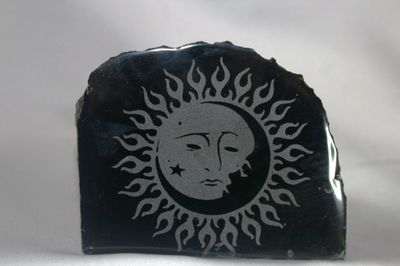 GRABADO  SOL LUNA EN OBSIDIANA