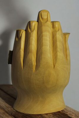 Lakshmi Ganesh en madera de Sandalo