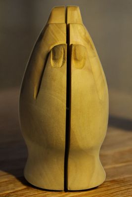 Lakshmi Ganesh en madera de Sandalo