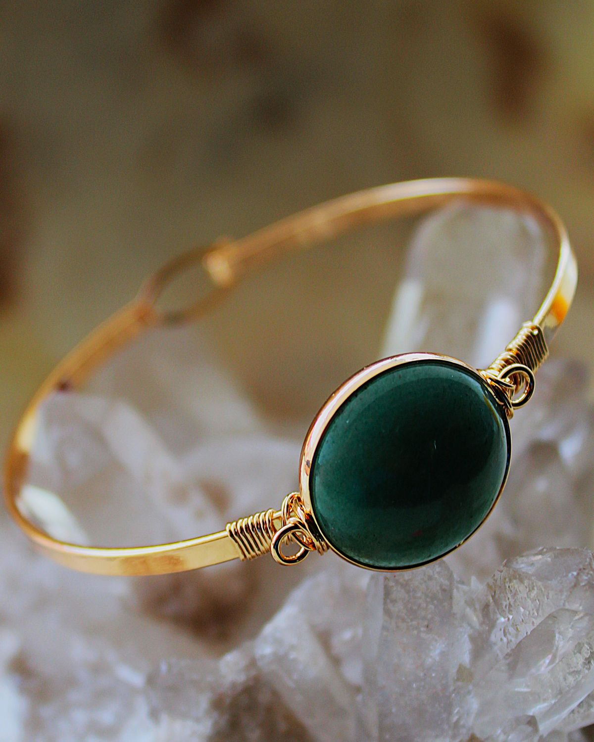 PULSERA DE ACERO AVENTURINA VERDE